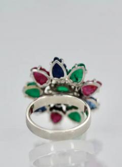 Tutti Frutti Ring Emeralds Rubies Sapphires and Diamonds - 3455210