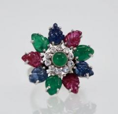 Tutti Frutti Ring Emeralds Rubies Sapphires and Diamonds - 3455219