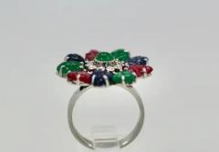 Tutti Frutti Ring Emeralds Rubies Sapphires and Diamonds - 3455220
