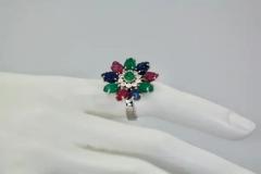 Tutti Frutti Ring Emeralds Rubies Sapphires and Diamonds - 3455312