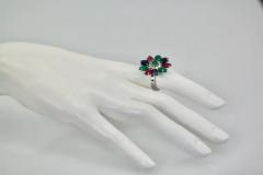 Tutti Frutti Ring Emeralds Rubies Sapphires and Diamonds - 3455321