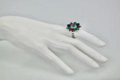 Tutti Frutti Ring Emeralds Rubies Sapphires and Diamonds - 3455329