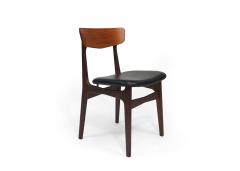 Twelve Danish Teak Dining Chairs in Black Leather - 3134142