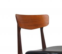 Twelve Danish Teak Dining Chairs in Black Leather - 3134143