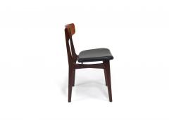 Twelve Danish Teak Dining Chairs in Black Leather - 3134144