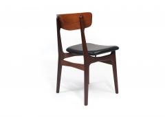 Twelve Danish Teak Dining Chairs in Black Leather - 3134145