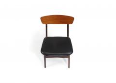 Twelve Danish Teak Dining Chairs in Black Leather - 3134148