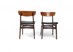 Twelve Danish Teak Dining Chairs in Black Leather - 3134150