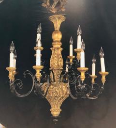 Twelve Light Italian Parcel Gilt Decorated Chandelier with Canopy - 2976647