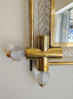 Twisted Murano glass and brass mirror - 2806043