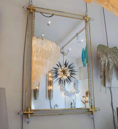 Twisted Murano glass and brass mirror - 2806126