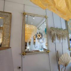 Twisted Murano glass and brass mirror - 2806133