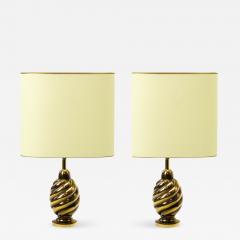 Twisted brass secession awesome pair of lamp - 873197