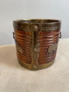 Two 19th Century Anglo Indian Brass Bound Turned Wood Peat Buckets - 2550312