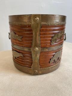 Two 19th Century Anglo Indian Brass Bound Turned Wood Peat Buckets - 2550315