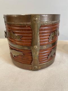 Two 19th Century Anglo Indian Brass Bound Turned Wood Peat Buckets - 2550325