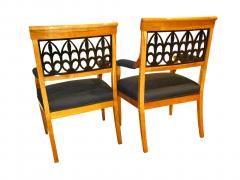 Two Biedermeier Armchairs Cherry Wood ca 1830 - 654791