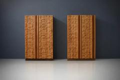 Two Cabinets by Stefano d Amico in Beech and Brass Signed and Dated 1974 - 3653893