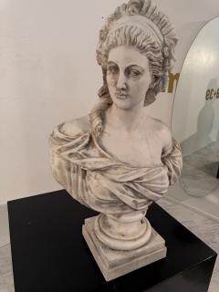 Two Classical White Marble Bust of a Lady Italy 1950s - 4310502