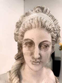 Two Classical White Marble Bust of a Lady Italy 1950s - 4310503
