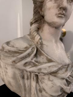 Two Classical White Marble Bust of a Lady Italy 1950s - 4310504