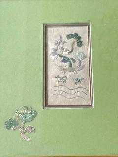 Two Framed Chinese Antique Textile Fragments Qing Dynasty Provenance - 1766537