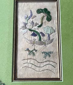 Two Framed Chinese Antique Textile Fragments Qing Dynasty Provenance - 1766539