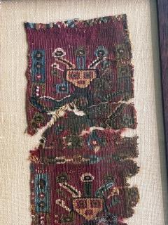 Two Framed Pre Columbian Textile Fragment Chancay Culture Peru - 2686540