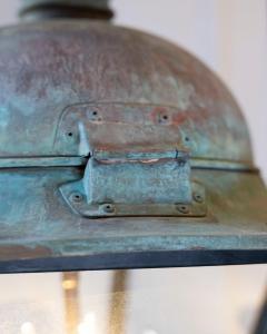 Two French Hexagonal Copper Lantern with Domed Top - 4458412