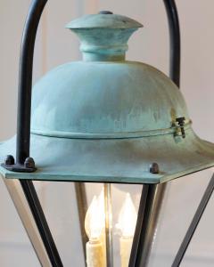Two French Hexagonal Copper Lantern with Domed Top - 4458419