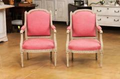 Two French Louis XVI Style Painted Armchairs with Richly Carved D cor Sold Each - 3558509