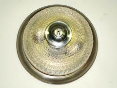 Two French Mid Century Textured Glass Flush Mount Fixtures - 4088401