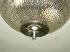 Two French Mid Century Textured Glass Flush Mount Fixtures - 4088402