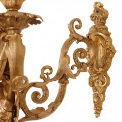 Two French Rococo style gilt bronze six light sconces - 2891807