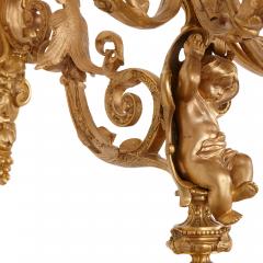 Two French Rococo style gilt bronze six light sconces - 2891816