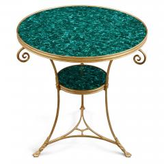 Two French malachite and gilt bronze circular side tables - 2045136