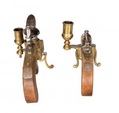 Two Georgian Brass And Iron Flintlock Pistol Form Tinder Lighters - 4611729