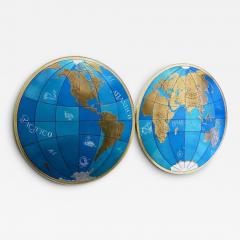 Two Impressive Huge Midcentury World Map Wall Globes 95 Diameter 1950s - 4056550