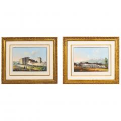 Two Italian Grand Tour Gouaches of Ancient Temples - 3915841