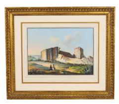 Two Italian Grand Tour Gouaches of Ancient Temples - 3915842