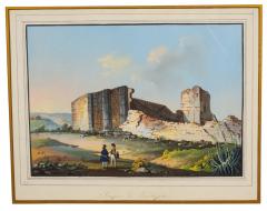 Two Italian Grand Tour Gouaches of Ancient Temples - 3915844