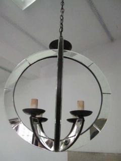 Two Italian Mid Century Modern Style Astrolabe Mirrored Pendants Chandeliers - 1776170