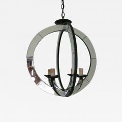 Two Italian Mid Century Modern Style Astrolabe Mirrored Pendants Chandeliers - 1777674