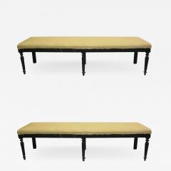 Two Large French Carved Wood Modern Neoclassical Benches - 1791335