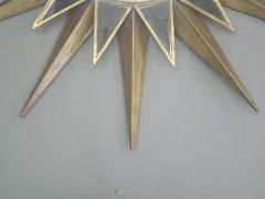 Two Large French Mid Century Modern Style Gilt Iron Mirrored Sunburst Mirrors - 1819603