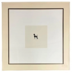 Two Large Poodles Silhouette in Custom Matted Frames - 2490400