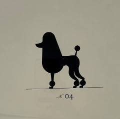 Two Large Poodles Silhouette in Custom Matted Frames - 2490404