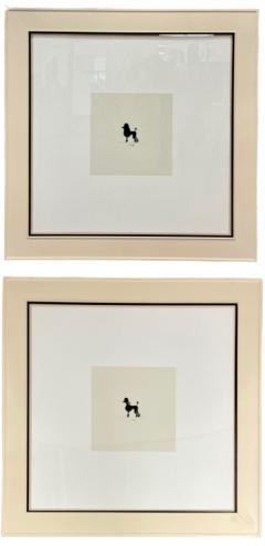 Two Large Poodles Silhouette in Custom Matted Frames - 2921163