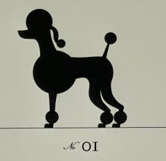 Two Large Poodles Silhouette in Custom Matted Frames - 2921166
