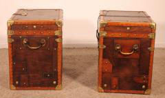 Two Military Trunks Early 20th Century In Leather - 3373586